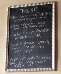 Menu board at Le Petit Bar Menu board at Le Petit Bar
