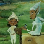 The mural is filled with magical images; fairies and elves and animals and a dragon (photo by Carol Lawless) The mural is filled with magical images; fairies and elves and animals and a dragon (photo by Carol Lawless)