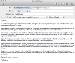 Pat Trudeau's email to Councillors Henry Clarke and Jack Doris and Mayor Daryl Bennett Pat Trudeau's email to Councillors Henry Clarke and Jack Doris and Mayor Daryl Bennett