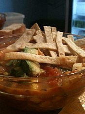 Mexican corn soup topped with tortilla trips and avocado (photo: Planet Bakery) Mexican corn soup topped with tortilla trips and avocado (photo: Planet Bakery)