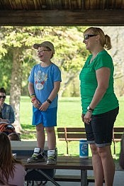 Ethan stands on a picnic table to thank his friends and family for supporting him these last three years (photo: Pat Trudeau) Ethan stands on a picnic table to thank his friends and family for supporting him these last three years (photo: Pat Trudeau)
