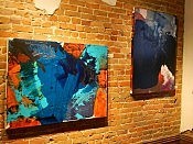 Padgett's bold and highly abstract work features large, dynamic pieces that exude energy (photo: Jeff Macklin) Padgett's bold and highly abstract work features large, dynamic pieces that exude energy (photo: Jeff Macklin)
