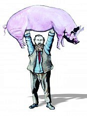 Artist's illustration of Strong Man Dan, featured in the Ashburnham Ale House logo Artist's illustration of Strong Man Dan, featured in the Ashburnham Ale House logo