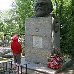 little red looks up to Karl Marx (literally) but perhaps not figuratively; she's got her own ideas (photo: Artspace) little red looks up to Karl Marx (literally) but perhaps not figuratively; she's got her own ideas (photo: Artspace)