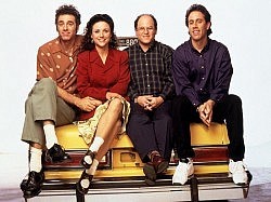 The cast of "Seinfeld", from left to right: Michael Richards as Kramer, Julia Louis-Dreyfus as Elaine, Jason Alexander as George, and Jerry Seinfeld as Jerry (photo: Handout/MCT)
