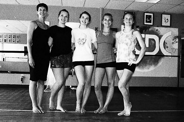 Local choreographer Andrea Lithgow and her dancers from the Kawartha Children's Dance Centre — Marina Thornbury, Megan Brohm, Taylor Brohm, Lexie Riley, and Arianna Webster (not pictured) — will perform an original piece called "Quanta" (photo courtesy of Andrea Lithgow)
