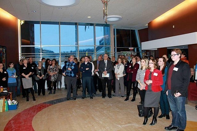 Your local Chamber of Commerce is an excellent place for forging strategic alliances and potential partnerships. The Peterborough Chamber of Commerce offers the Peterborough Business Exchange (PBX) as a way for both Chamber and community members to make face-to-face connections and to enjoy a productive exchange of ideas, contacts, and growth opportunities. In February 2014, PBX took place at Trent University with a focus on green business. (Photo: Greater Peterborough Chamber of Commerce)