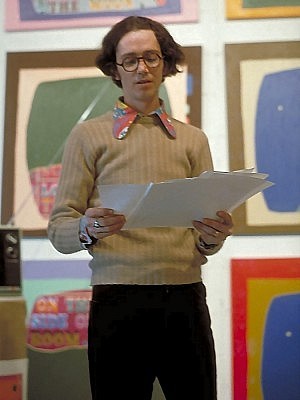 Dennis Tourbin reading "The Writing of the Painting of Martha" for the Niagara Artists Company during ARTATHON in December 1978