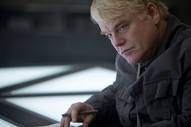 The late, great Philip Seymour Hoffman in his last big screen role as Plutarch Heavensbee