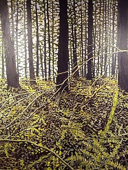 Peer Christensen's "Forest Interior, Lyn Canyon, BC", oil on canvas (Photo: Michael Fazackerley)