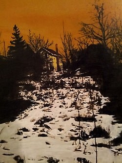Shannon Taylor's "Winter Sunset", mixed media on board (Photo: Michael Fazackerley)