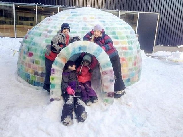 Last year's completed igloo. This year's is even bigger (scroll down to see the photos).
