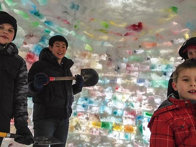 This year's igloo is a lot bigger inside than last year's