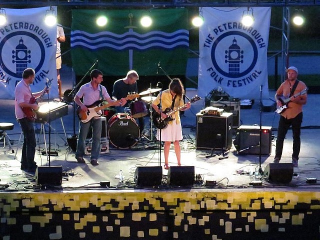 Julie Doiron and the Wooden Stars Band on the Nichols Oval stage at the 2014 Peterborough Folk Festival. This year, both days of the festival weekend will take place at Nichols Oval. (Photo: Nash Gordon)