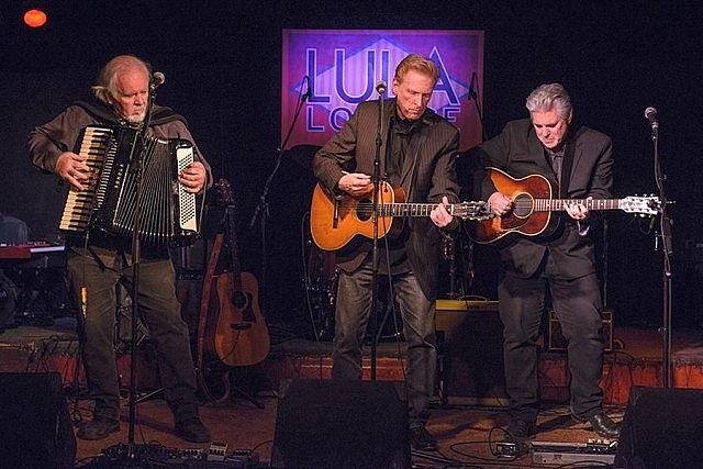 The Russell deCarle Trio (Denis Keldie, Russell deCarle, and Steve Briggs) performing at the Lula Lounge in Toronto in 2014 (photo: Jerry Abramowicz)