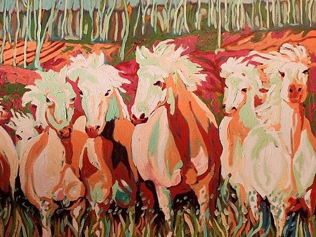 David McIntosh's painting of "Wild Mares" is perceptibly infused with his reflections and impressions of the feminine