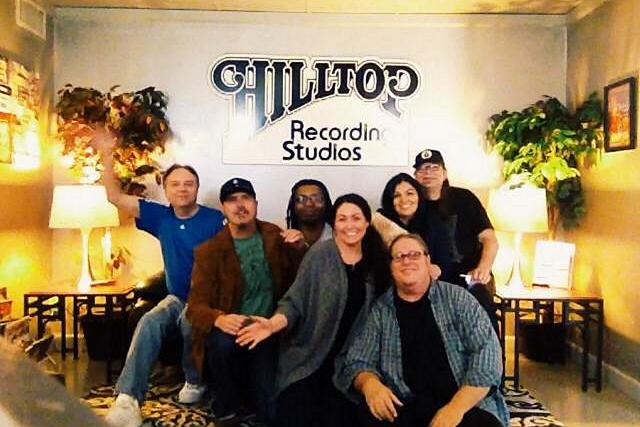 Missy Knott with the production crew and band at Nashville's Hilltop Recording Studios, where legendary country artists like Johnny Cash, Loretta Lynn, and Dolly Parton have recorded (photo: David Norris)