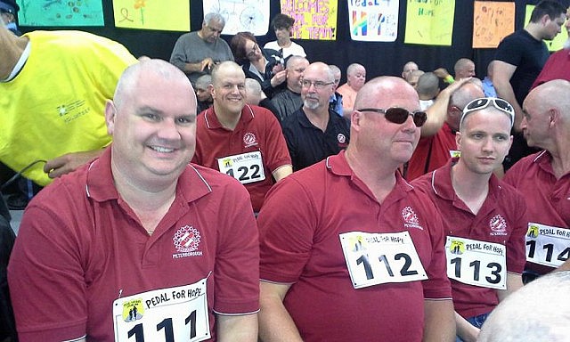 Participants at the Pedal For Hope Peterborough Guinness World Record attempt