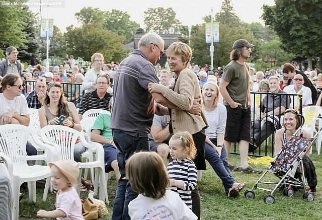 Melissa's family, including her parents (pictured dancing here), were at the concert at Del Crary Park (photo: Linda McIlwain / kawarthaNOW)