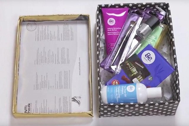 Each shoebox is filled with items valued at $50 that a woman would enjoy but would not splurge on for herself in difficult times