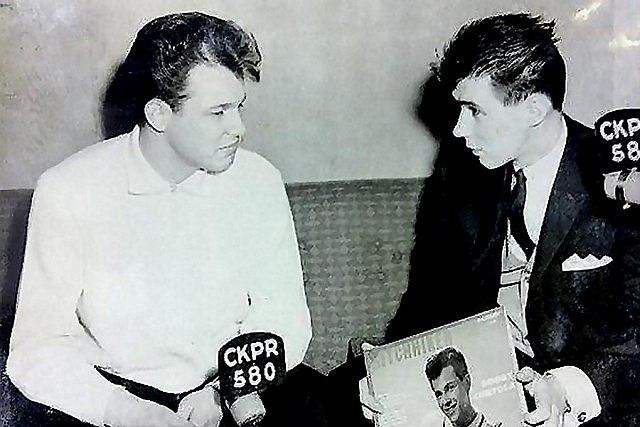 Bobby being interviewed in 1961 by Larry Christie for the "Teen Beat Show" on Thunder Bay's CKPR 580