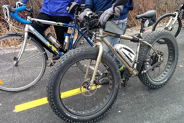There were some big wheels at the trail opening ...