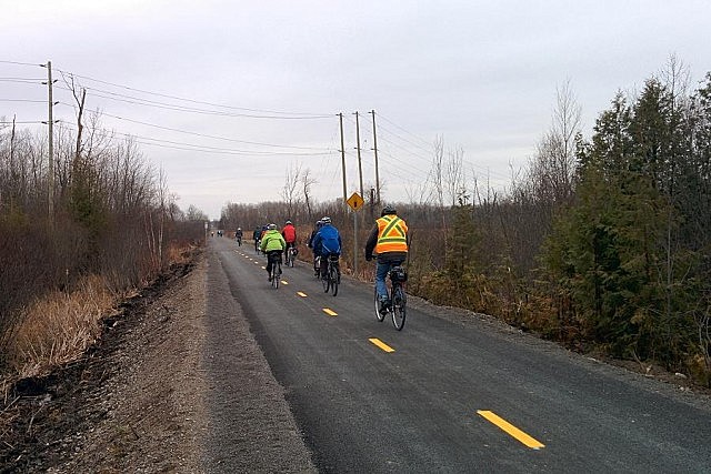 After the opening, a group of cyclists led by Susan Sauve headed out on the trail for a 20-kilometre ride
