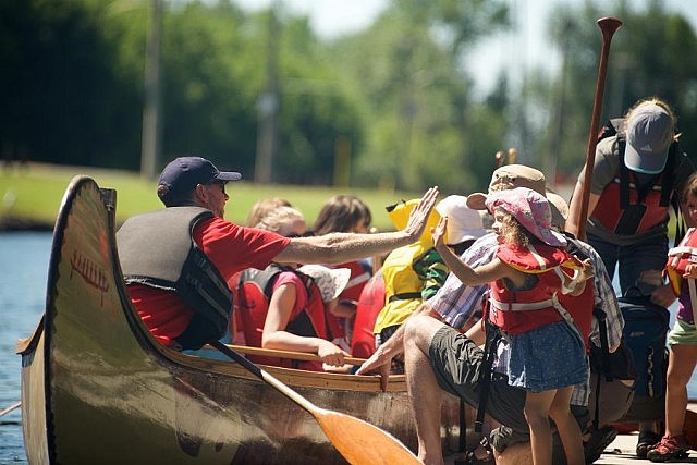 No paddling experience is necessary to enjoy the Voyageur Canoe Tours, which are appropriate for all ages (photo courtesy of Canadian Canoe Museum)