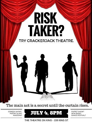 The premiere performance of CrackerJack Theatre was held in July. It turned out to be a freestyle improv show featuring Kenn, Andrew Root, and Kate Ethier.